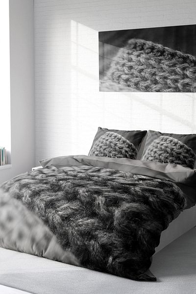 PerlaSera 3D Custom Design - Double Cotton Satin Duvet Cover Set, Knitted 2 Without Sheets