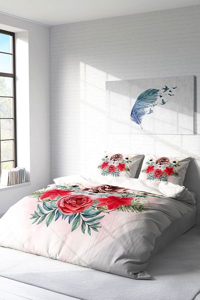 PerlaSera 3D Custom Design - Double Duvet Cover Set, Tightly Woven Cotton Satin Cone