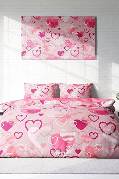 PerlaSera 3D Custom Design for Valentine's Day - Double Duvet Cover Set, Tight Woven Cotton Satin X