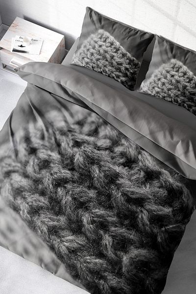 PerlaSera 3D Custom Design - Double Cotton Satin Duvet Cover Set, Knitted 2 Without Sheets