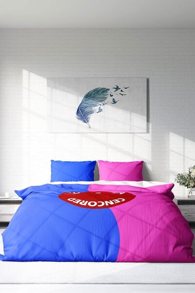 PerlaSera 3D Custom Design - Double Cotton Satin Duvet Cover Set, Couple Area