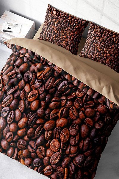 PerlaSera 3D Custom Design - Double Cotton Satin Duvet Cover and Coffee Duvet Set