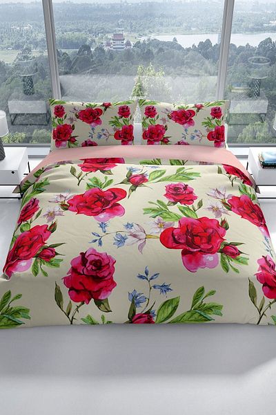 PerlaSera Aqua 3d Cotton Satin Double Duvet Cover Set