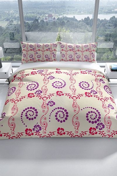 PerlaSera Hypnosis 3d Cotton Satin Double Duvet Cover Set