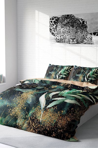 PerlaSera Floral Watercolor 3D Custom Design - Double Duvet Cover Set, Tight Woven Cotton Satin