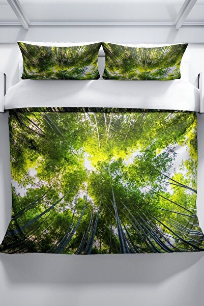 PerlaSera Forest 1 3d Cotton Satin Double Duvet Cover Set
