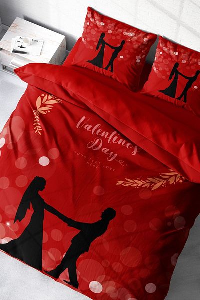 PerlaSera 3D Custom Design for Valentine's Day - Double Duvet Cover Set, Tightly Woven Cotton Satin