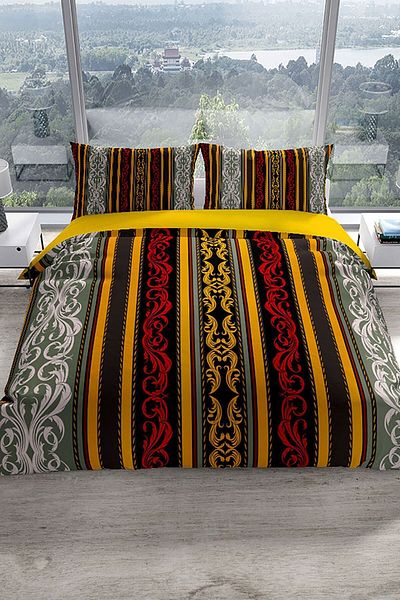 PerlaSera Baraque 3d Cotton Satin Double Duvet Cover Set