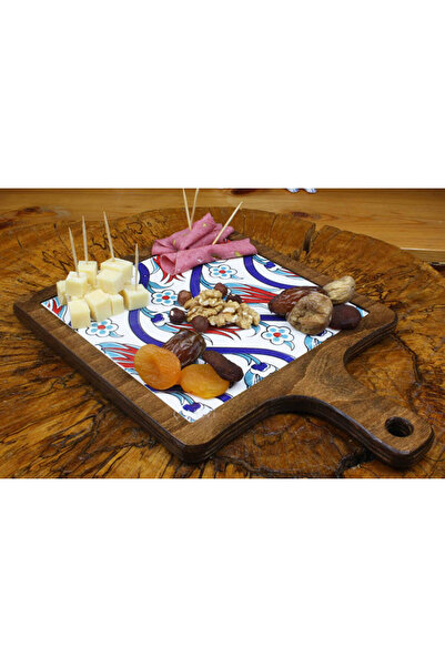 Çini Evi صينية تقديم خشبية بتصميم توليب - تصميم S