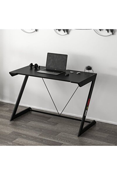 Minar Zoned Metal Ayaklı Gaming Oyuncu Masası - Siyah