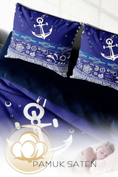 PerlaSera 3D Спеціальний дизайн - Двоспальний комплект постільної білизни, щільно тканий бавовняний сатин, Ніч в океані