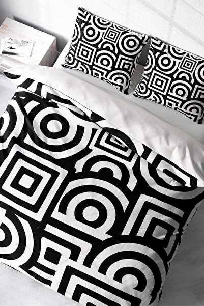 MonoHome Čaršav sa lastišem kom Pamuk saten Bračni Set posteljine geometrijsk...