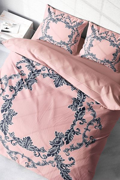 PerlaSera 3D Custom Design Duvet Cover Set - Tightly Woven Cotton Satin, Double, Pink Baraque