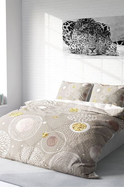 PerlaSera 3D Special Design Duvet Cover Set - Tightly Woven Cotton Satin, Soft Circles