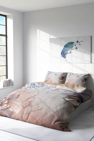 PerlaSera 3D Custom Design Duvet Cover Set - Double, Tightly Woven Cotton Satin, Mariposa