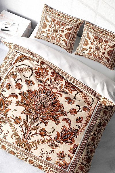 PerlaSera 3D Custom Design Duvet Cover Set - Tightly Woven Cotton Satin, Double, Brown Figure