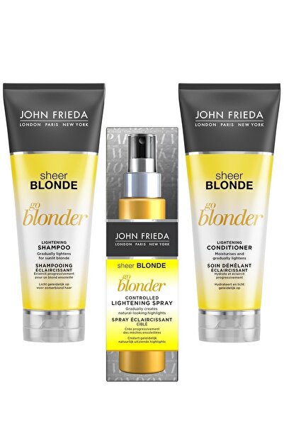 John Frieda Sarı Saçlar Için Renk Açıcı Sprey + Şampuan + Bakım Kremi 3'lü Av...