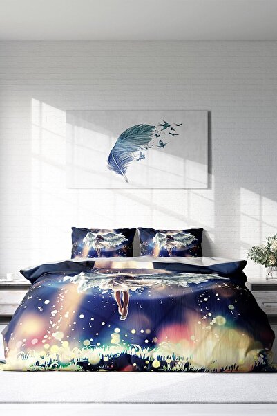 PerlaSera Double Duvet Cover Set Dense Weave Cotton Satin 3D Special Design Angela