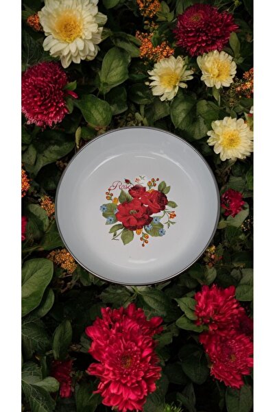 emaye market emaye muhallebi yemek kahvaltı tabak 18 cm desenli  Kase , Çukur...