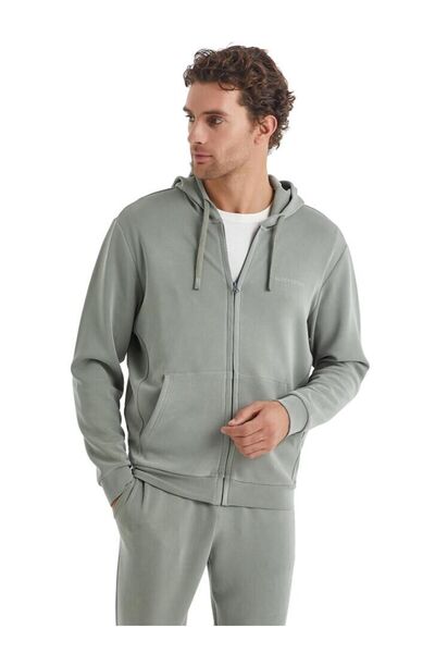 Blackspade Чоловічий зелений світшот на блискавці 40070