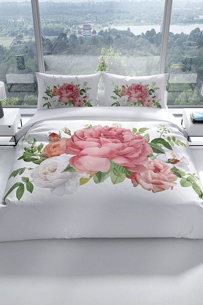 Cattleya New Floral 3d Cotton Satin Double Duvet Cover Set