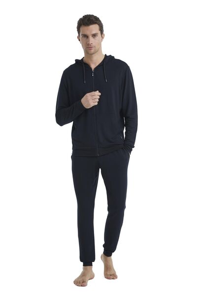 Blackspade Men's Black Zippered Hooded Sweatshirt 40533