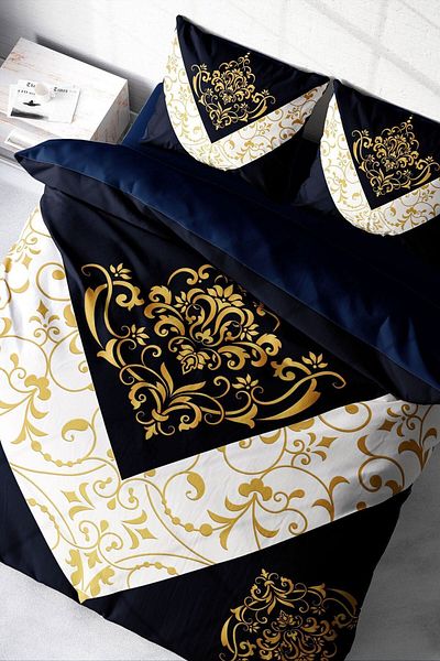 PerlaSera 3D Custom Design - Double Cotton Satin Duvet Cover Set, Ottoman Motifs V