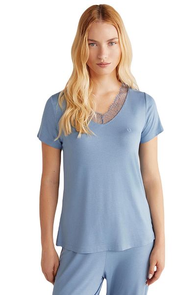 Penyemood Blue Comfortlux Combed Cotton Pajama Set - Women's 9456