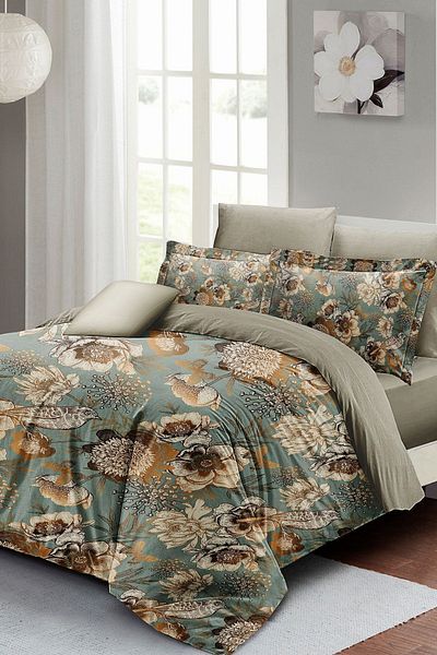 PerlaSera 3D Custom Design Duvet Cover Set - Tight Woven Cotton Satin, Mistique Flowers