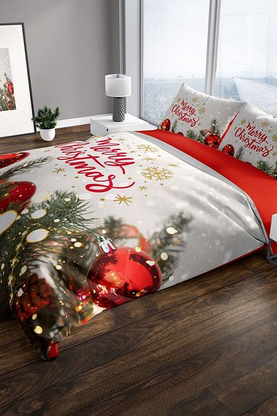 Cattleya NY Christmas 3D Cotton Satin Double Duvet Cover Set
