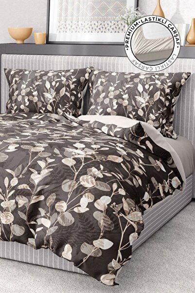 MonoHome Σετ κρεβατιού 100% βαμβακερό σατέν ελαστικό σεντόνι Deluxe Collectio...