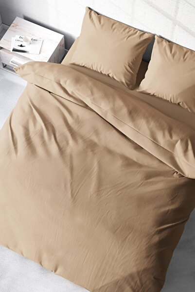 MonoHome Double 100% Natural Cotton Duvet Cover Set - 3D Digital Brown Lux Ranforce