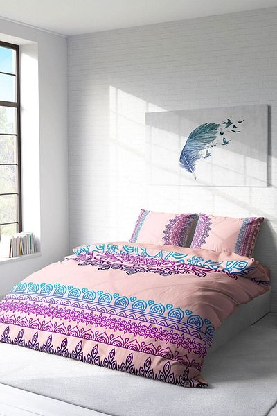 PerlaSera 3D Custom Design - Double Soft Mandala Duvet Cover Set, Satin and Cotton Woven