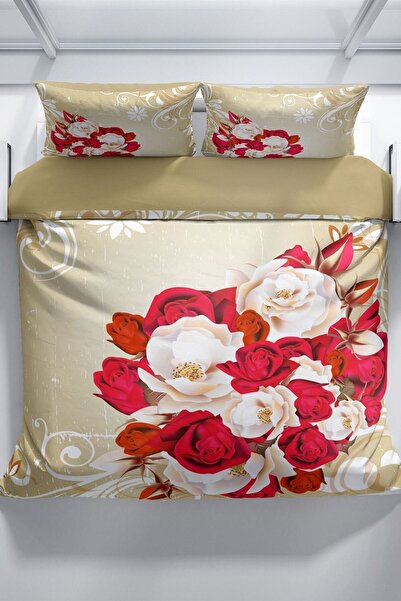 PerlaSera Rose1007 Σετ Παπλωματοθήκη Διπλό Βαμβακερό Σατέν 3d