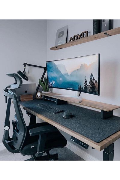 Woll Tasarım Felt Desk Organization and Gamer Mousepad Dark Gray (60X120Cm)