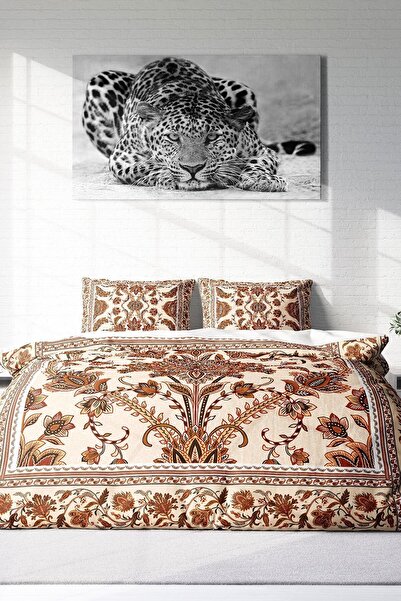 PerlaSera 3D Custom Design Duvet Cover Set - Tightly Woven Cotton Satin, Double, Brown Figure