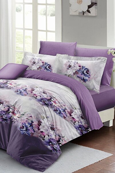 MonoHome Cadou de Ziua Mamei Set cuvertură de pilota din bumbac țesut personalizat satin dublu flori de liliac