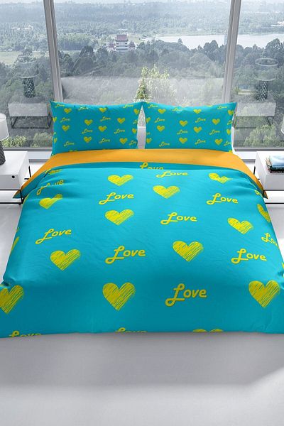 PerlaSera Turquoise Flamingo 3d Double Duvet Cover Set
