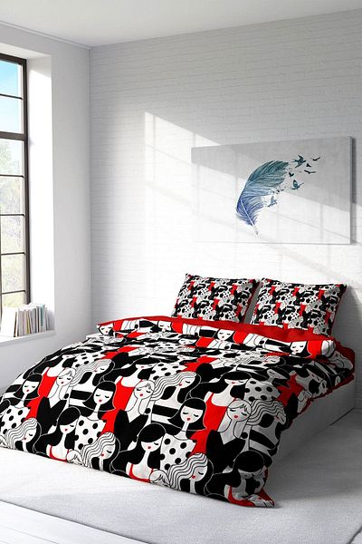 PerlaSera 3D Custom Design - Double Duvet Cover Set, Tightly Woven Cotton Satin Womans Pattern