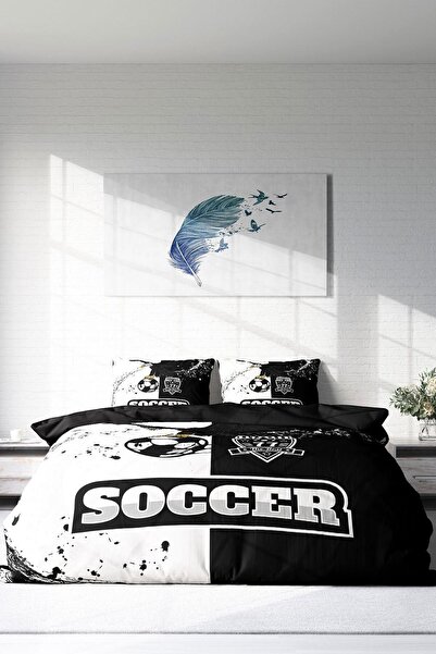 PerlaSera 3D Custom Design - Double Cotton Satin Duvet Cover Set, Black & White