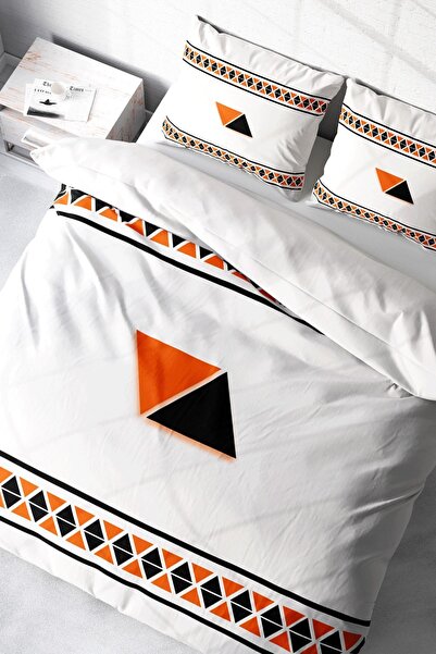 MonoHome Σετ Παπλωματοθήκη King Size Geo 3D από βαμβακερό σατέν 220x240cm