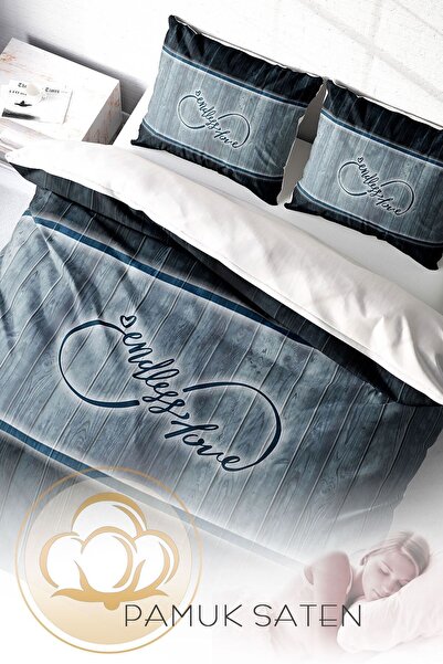 PerlaSera Endless Love - 3D Спеціальний дизайн, щільно тканий бавовняний сатин, двоспальний комплект постільної білизни