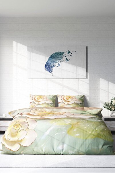 PerlaSera 3D Спеціальний дизайн - Сріблястий комплект постільної білизни, двоспальний, бавовняний сатин