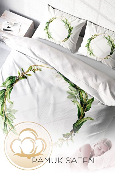 PerlaSera Τρισδιάστατο Προσαρμοσμένο Σχέδιο - Σετ Παπλωματοθήκη από Βαμβακερό Σατέν Διπλό