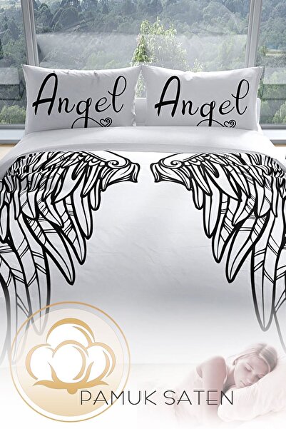 PerlaSera Set cuvertură de pilota dublă din satin de bumbac Wing 3d