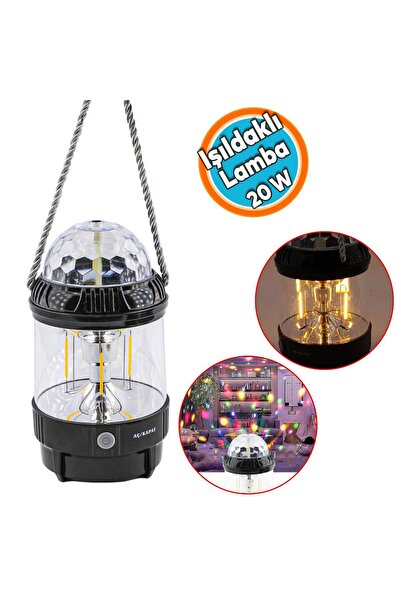 NZB Dekoratif Kamp Lamba Led  Disko Toplu Sarı Işıklı El Feneri Şarjlı Pilli ...