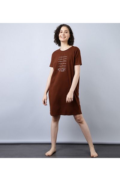 Aila Women's Sleepwear Brown Dress