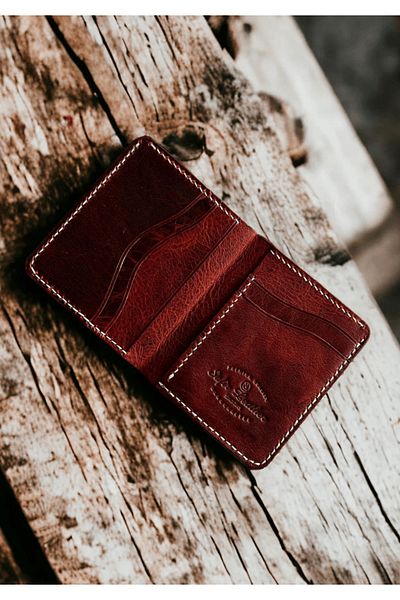 Safir Leather Δερμάτινο πορτοφόλι Babil Red Tan