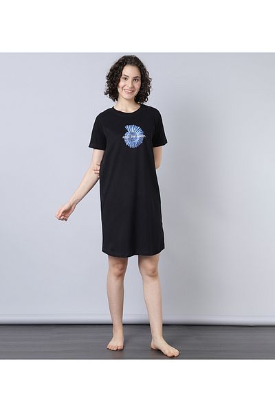 Aila Women's Sleepwear Black Dress