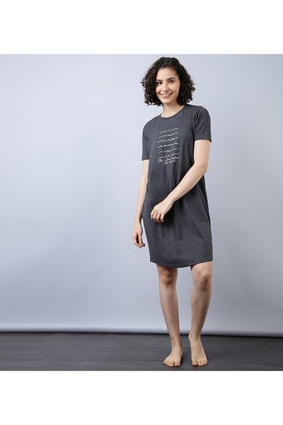 Aila Women's Sleepwear Charcoal Dress